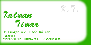 kalman timar business card