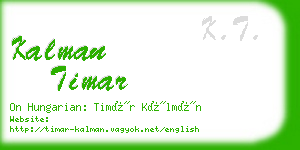 kalman timar business card